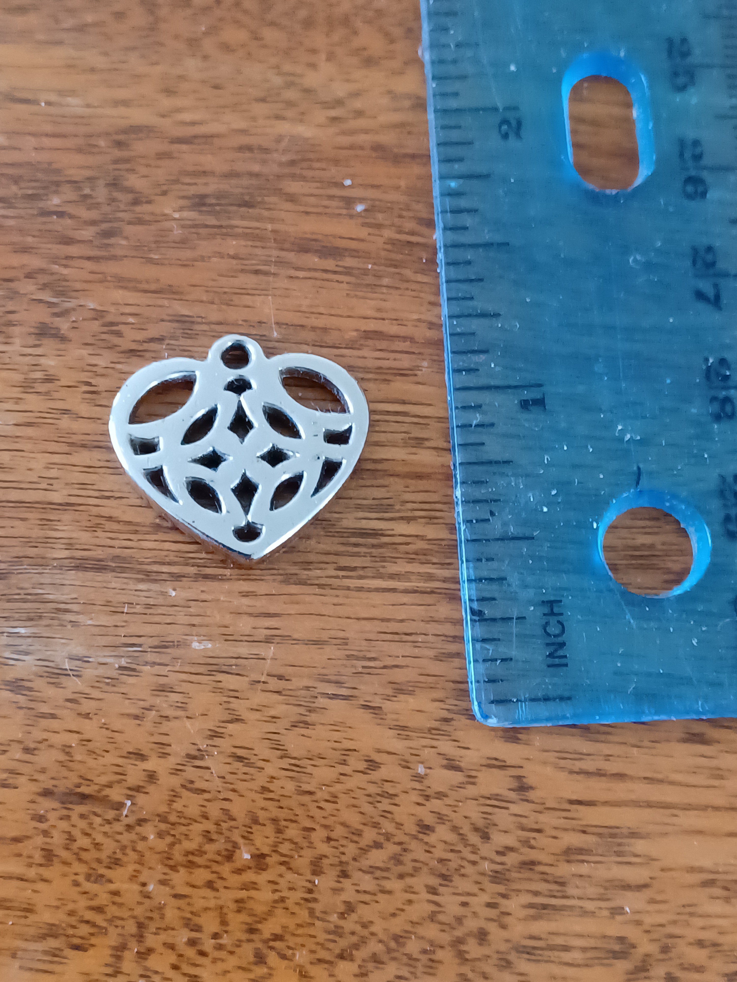 Silver Heart Filigree Pendant Charm - Women Jewelry